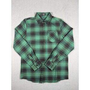 boohooMAN Men's Green Plaid Flannel Shirt Size M - Excellent Condition